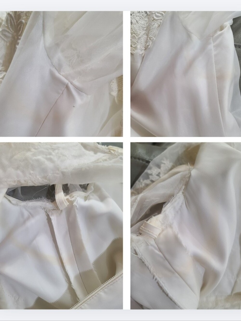 Vtg 70s Bridal Originals White Lace Modest Long-Sleeve A-Line Wedding Dress 8 - Picture 16 of 16